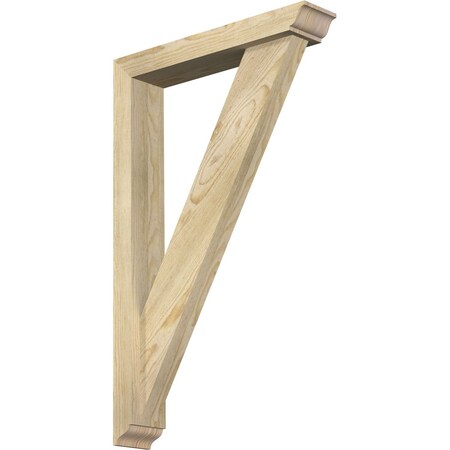 Ekena Millwork Traditional Traditional Rough Sawn Bracket w/ Offset Brace, Douglas Fir, 4"W x 20"D x 32"H BKT0402X20X32TRA01RDF